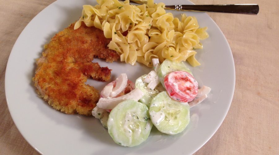 Schnitzel with Noodles