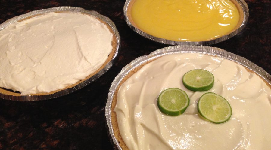 Chocolate Cream Pie, Banana Cream Pie and Key Lime Pie