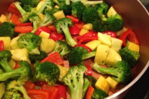 Broccoli, Squash and Red Pepper