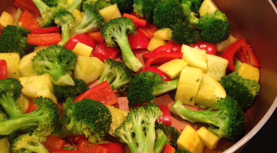 Broccoli, Squash and Red Pepper