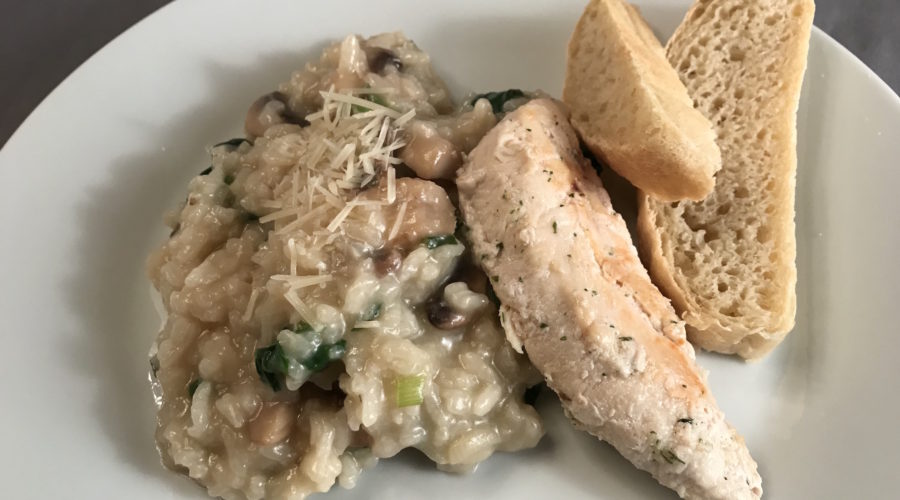Risotto with Spinach and Mushrooms