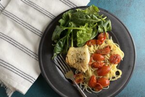 Cod with Tomato and Basil Sauce