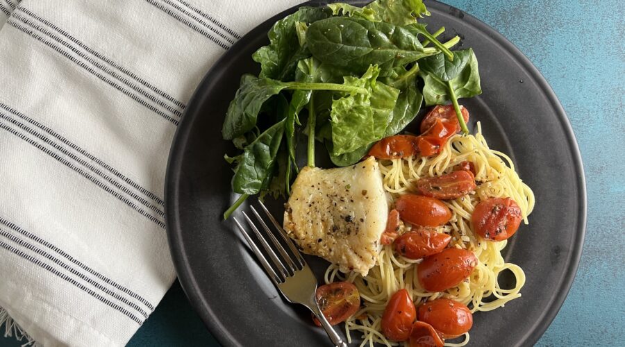 Cod with Tomato and Basil Sauce