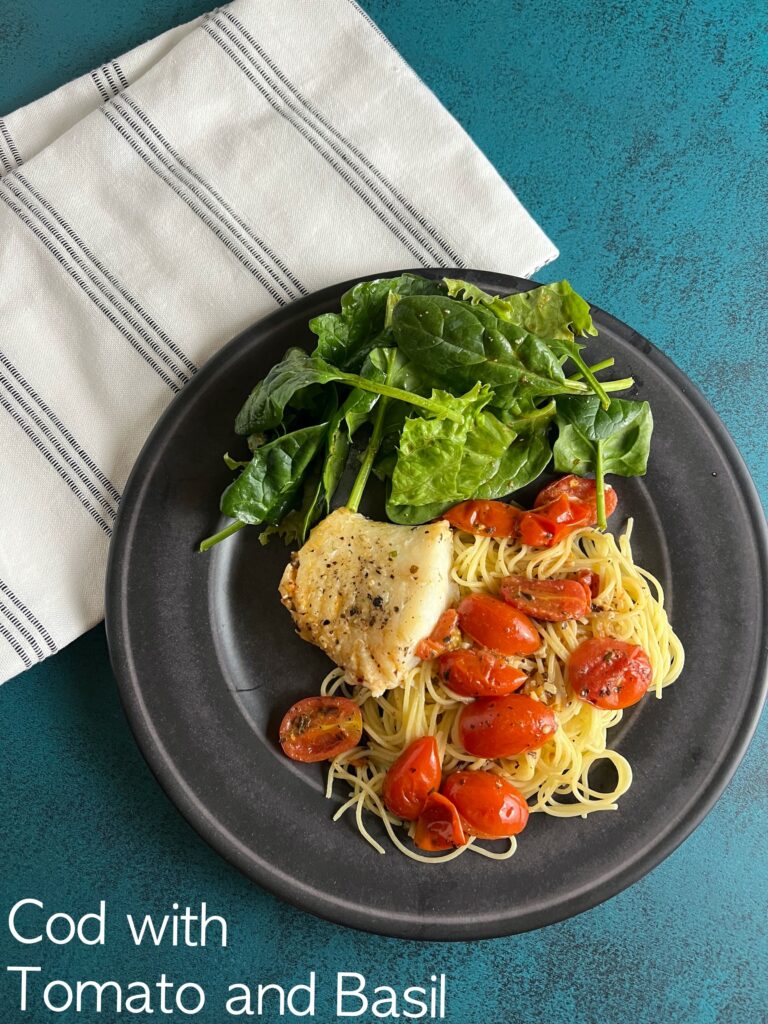 Cod with Tomato and Basil Sauce